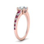 Load image into Gallery viewer, round-cut-swirl-engraved-channel-accent-diamond-engagement-ring-with-pink-sapphire-in-FD122866RORGSADRPI-NL-RG
