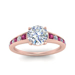 Load image into Gallery viewer, round-cut-swirl-engraved-channel-accent-diamond-engagement-ring-with-pink-sapphire-in-FD122866RORGSADRPI-NL-RG
