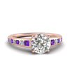 Load image into Gallery viewer, round-cut-swirl-engraved-channel-accent-diamond-engagement-ring-with-purple-topaz-in-FD122866RORGVITO-NL-RG