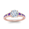 Load image into Gallery viewer, round-cut-swirl-engraved-channel-accent-diamond-engagement-ring-with-purple-topaz-in-FD122866RORGVITO-NL-RG