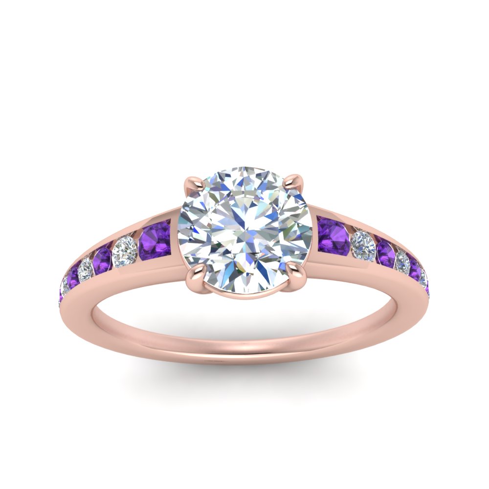 round-cut-swirl-engraved-channel-accent-diamond-engagement-ring-with-purple-topaz-in-FD122866RORGVITO-NL-RG