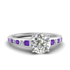 Load image into Gallery viewer, round-cut-swirl-engraved-channel-accent-diamond-engagement-ring-with-purple-topaz-in-FD122866RORGVITO-NL-WG