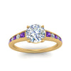 Load image into Gallery viewer, round-cut-swirl-engraved-channel-accent-diamond-engagement-ring-with-purple-topaz-in-FD122866RORGVITO-NL-YG