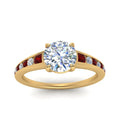 Thumbnail 68 - round-cut-swirl-engraved-channel-accent-diamond-engagement-ring-with-ruby-in-FD122866RORGRUDR-NL-YG