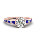 Thumbnail 4 - round-cut-swirl-engraved-channel-accent-diamond-engagement-ring-with-sapphire-in-FD122866RORGSABL-NL-RG