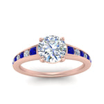 Load image into Gallery viewer, round-cut-swirl-engraved-channel-accent-diamond-engagement-ring-with-sapphire-in-FD122866RORGSABL-NL-RG
