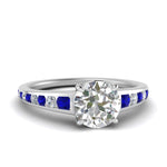 Load image into Gallery viewer, round-cut-swirl-engraved-channel-accent-diamond-engagement-ring-with-sapphire-in-FD122866RORGSABL-NL-WG
