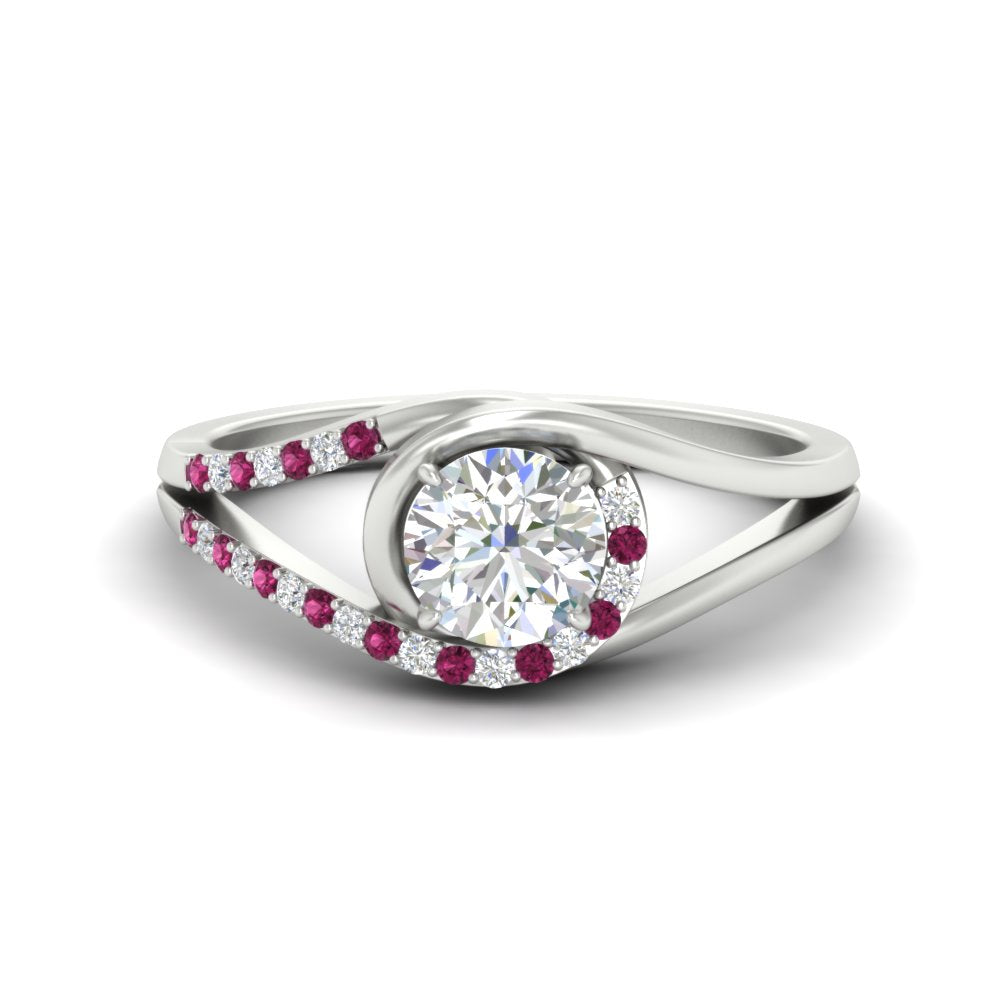 Swirl Split Diamond Ring For Women