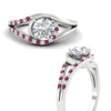 Load image into Gallery viewer, Round Cut Swirl Split Engagement Ring
