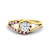 Load image into Gallery viewer, Round Cut Swirl Split Engagement Ring