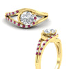 Load image into Gallery viewer, Round Cut Swirl Split Engagement Ring
