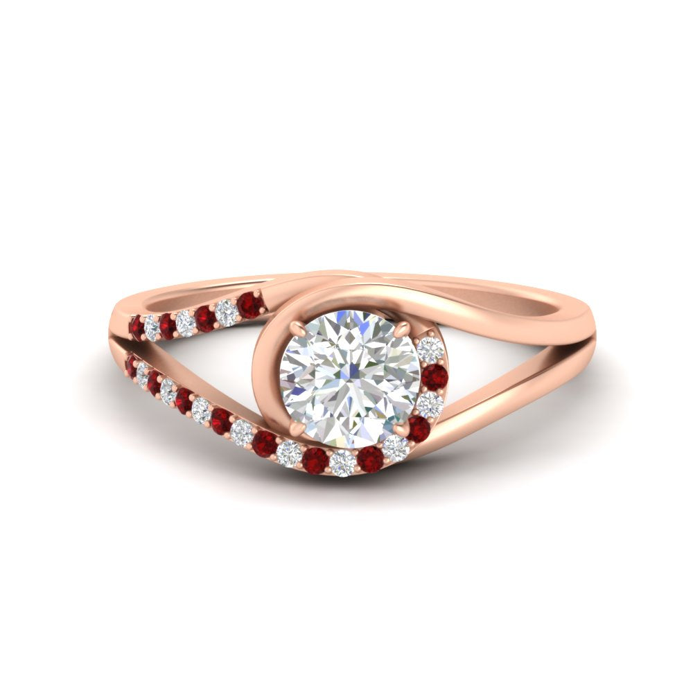Swirl Split Diamond Ring For Women