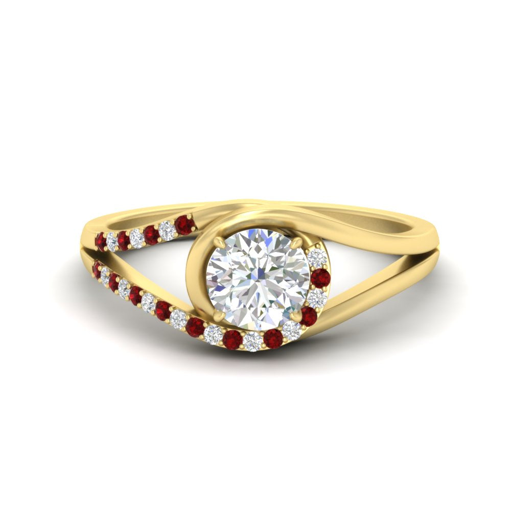 Swirl Split Diamond Ring For Women