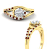 Load image into Gallery viewer, Round Cut Swirl Split Engagement Ring