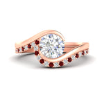 Load image into Gallery viewer, round-cut-swirl-ruby-wedding-band-set-in-rose-gold-fdens7806rogrudr-nl-rg.jpg?v=1759906354
