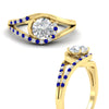 Load image into Gallery viewer, Round Cut Swirl Split Engagement Ring