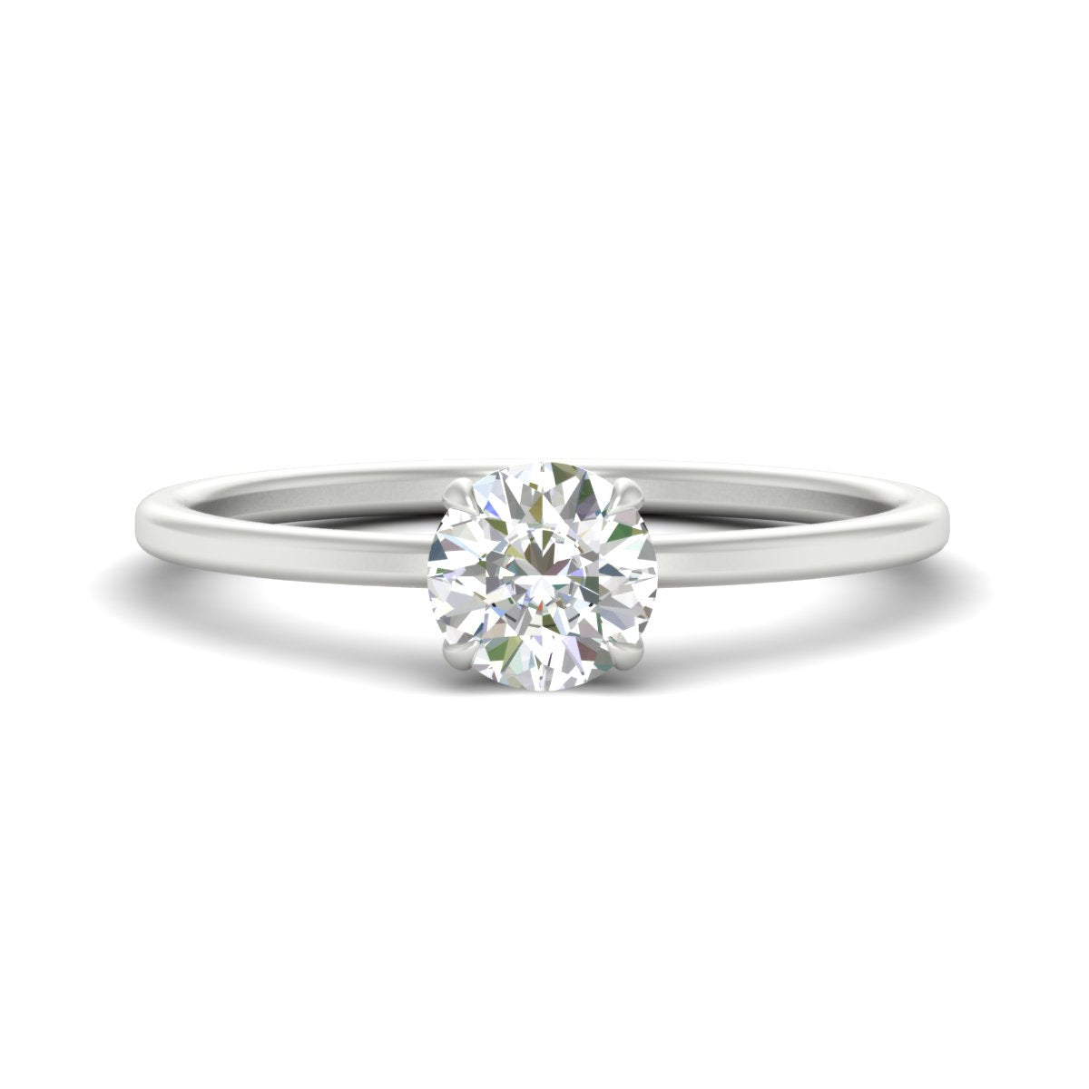 Round Cut Thin Classic Solitaire Ring