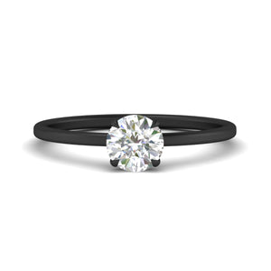 Round Cut Thin Classic Solitaire Ring