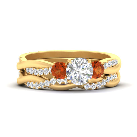 round-cut-three-stone-twisted-orange-sapphire-wedding-band-in-yellow-gold-fdens3301rogsaorsleep-nl-yg.jpg