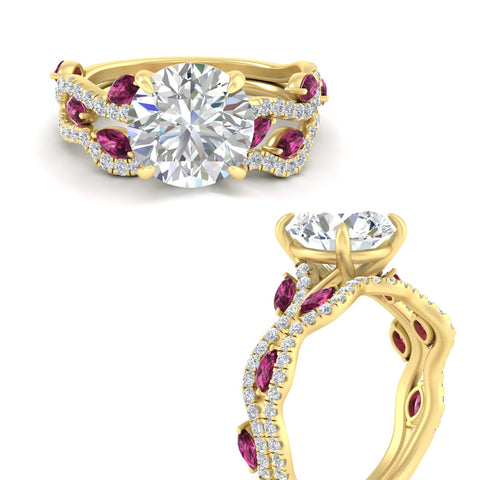 round-cut-twisted-curved-shank-pink-sapphire-bridal-set-in-yellow-gold-fdens11656rogsadrpiangle3-nl-yg.jpg