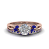 Load image into Gallery viewer, round-cut-twisted-diamond-bridal-set-with-blue-sapphire-in-14K-rose-gold-FD8300ROGSABL-NL-RG.jpg