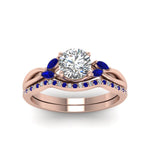 Load image into Gallery viewer, round-cut-twisted-diamond-bridal-set-with-blue-sapphire-in-14K-rose-gold-FD8300ROGSABL-NL-RG.jpg
