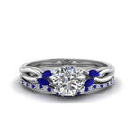 Load image into Gallery viewer, round-cut-twisted-diamond-bridal-set-with-blue-sapphire-in-14K-white-gold-FD8300ROGSABL-NL-WG.jpg
