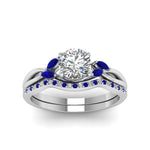 Load image into Gallery viewer, round-cut-twisted-diamond-bridal-set-with-blue-sapphire-in-14K-white-gold-FD8300ROGSABL-NL-WG.jpg
