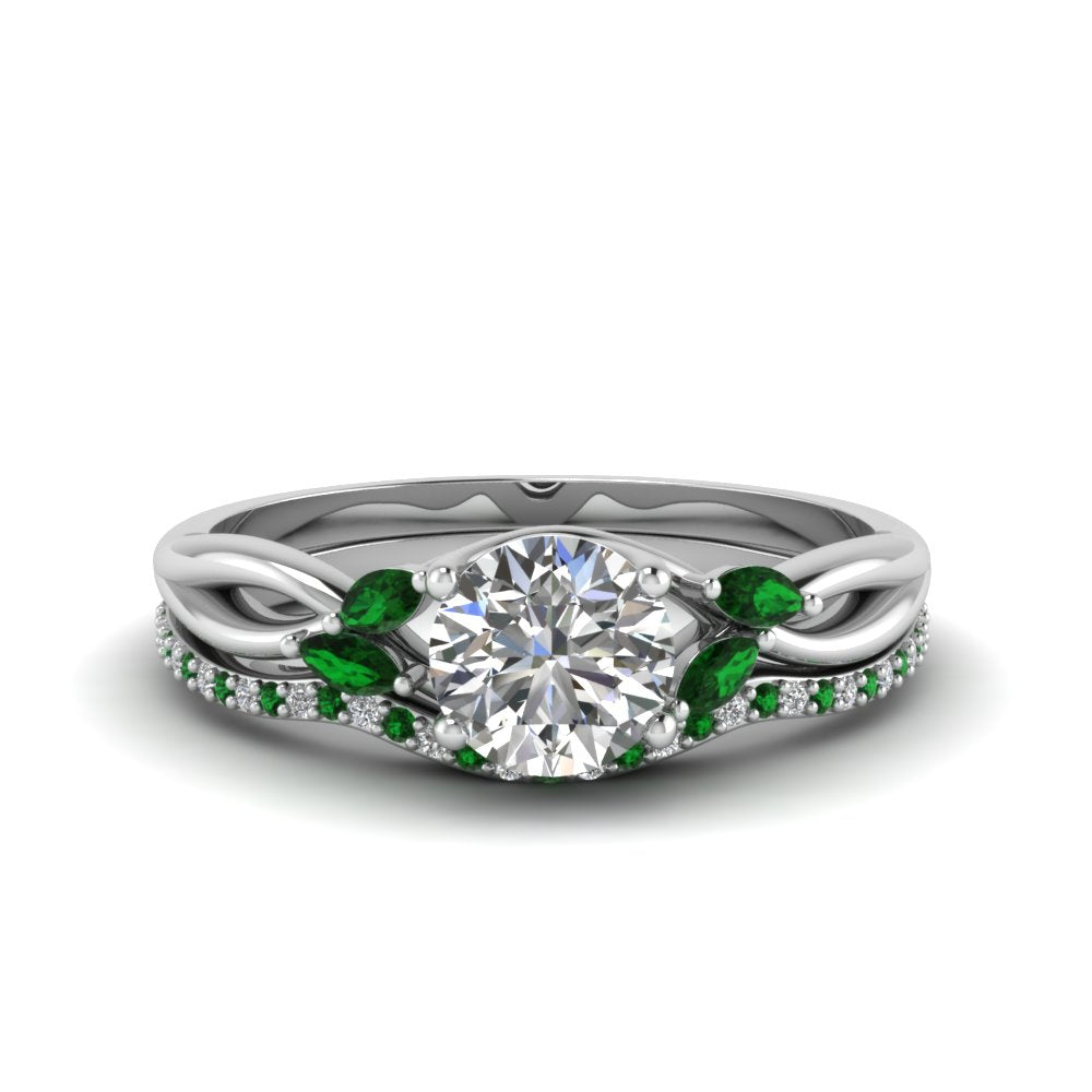 round-cut-twisted-diamond-bridal-set-with-emerald-in-14K-white-gold-FD8300ROGEMGR-NL-WG.jpg
