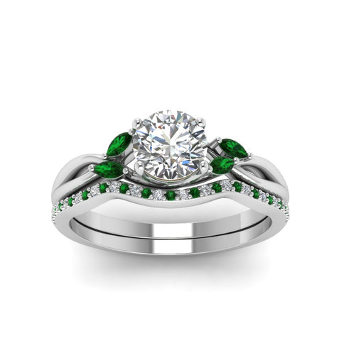 round-cut-twisted-diamond-bridal-set-with-emerald-in-14K-white-gold-FD8300ROGEMGR-NL-WG.jpg