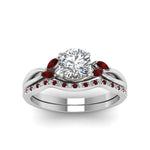 Load image into Gallery viewer, round-cut-twisted-diamond-bridal-set-with-ruby-in-14K-white-gold-FD8300ROGRUDR-NL-WG.jpg
