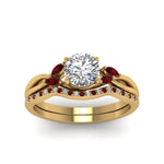 Load image into Gallery viewer, round-cut-twisted-diamond-bridal-set-with-ruby-in-14K-yellow-gold-FD8300ROGRUDR-NL-YG.jpg
