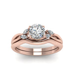 Load image into Gallery viewer, round-cut-twisted-diamond-ring-with-matching-curved-band-in-14K-rose-gold-FD8300RO-NL-RG.jpg
