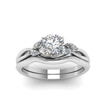 Load image into Gallery viewer, round-cut-twisted-diamond-ring-with-matching-curved-band-in-14K-white-gold-FD8300RO-NL-WG.jpg
