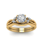 Load image into Gallery viewer, round-cut-twisted-diamond-ring-with-matching-curved-band-in-14K-yellow-gold-FD8300RO-NL-YG.jpg
