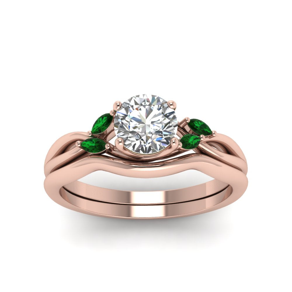 round-cut-twisted-diamond-ring-with-matching-curved-band-with-emerald-in-14K-rose-gold-FD8300ROGEMGR-NL-RG.jpg