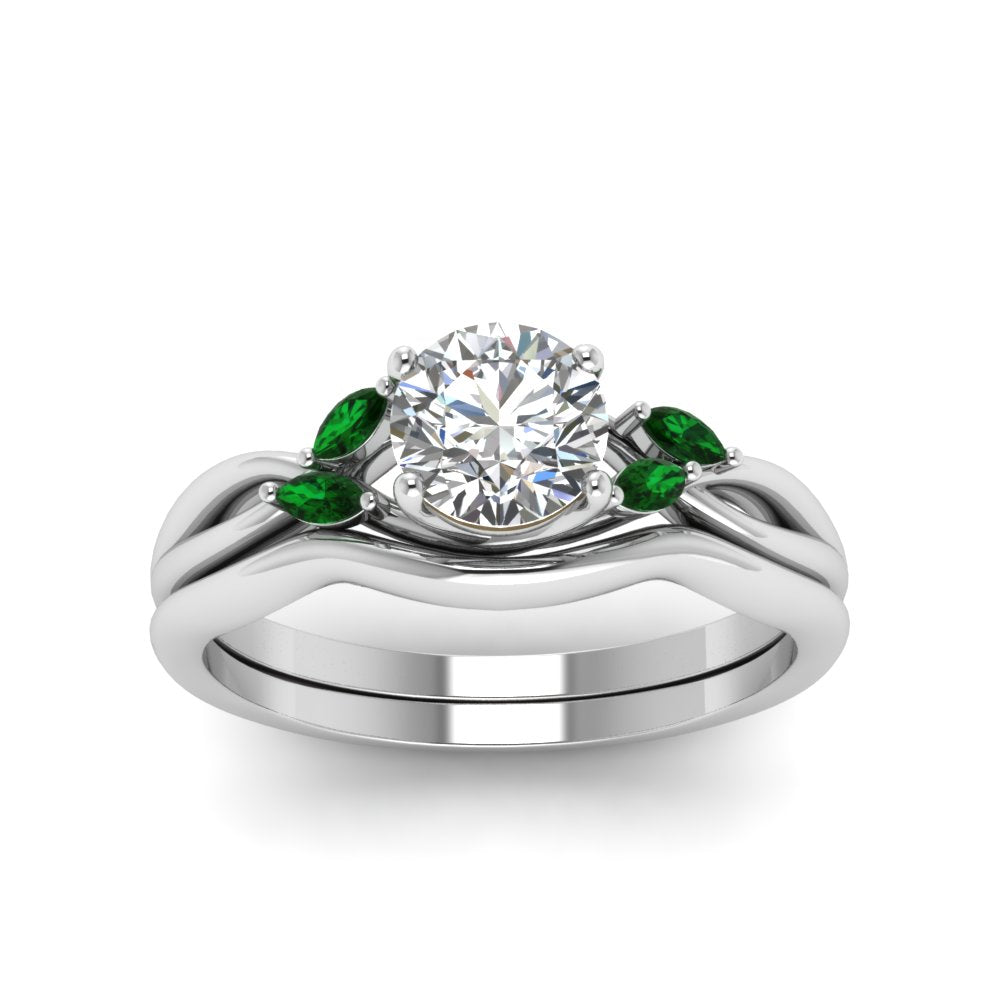 round-cut-twisted-diamond-ring-with-matching-curved-band-with-emerald-in-14K-white-gold-FD8300ROGEMGR-NL-WG.jpg