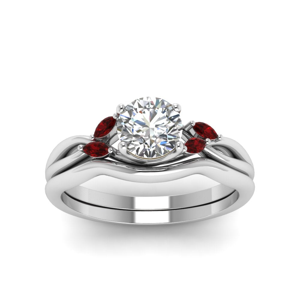 round-cut-twisted-diamond-ring-with-matching-curved-band-with-ruby-in-14K-white-gold-FD8300ROGRUDR-NL-WG.jpg
