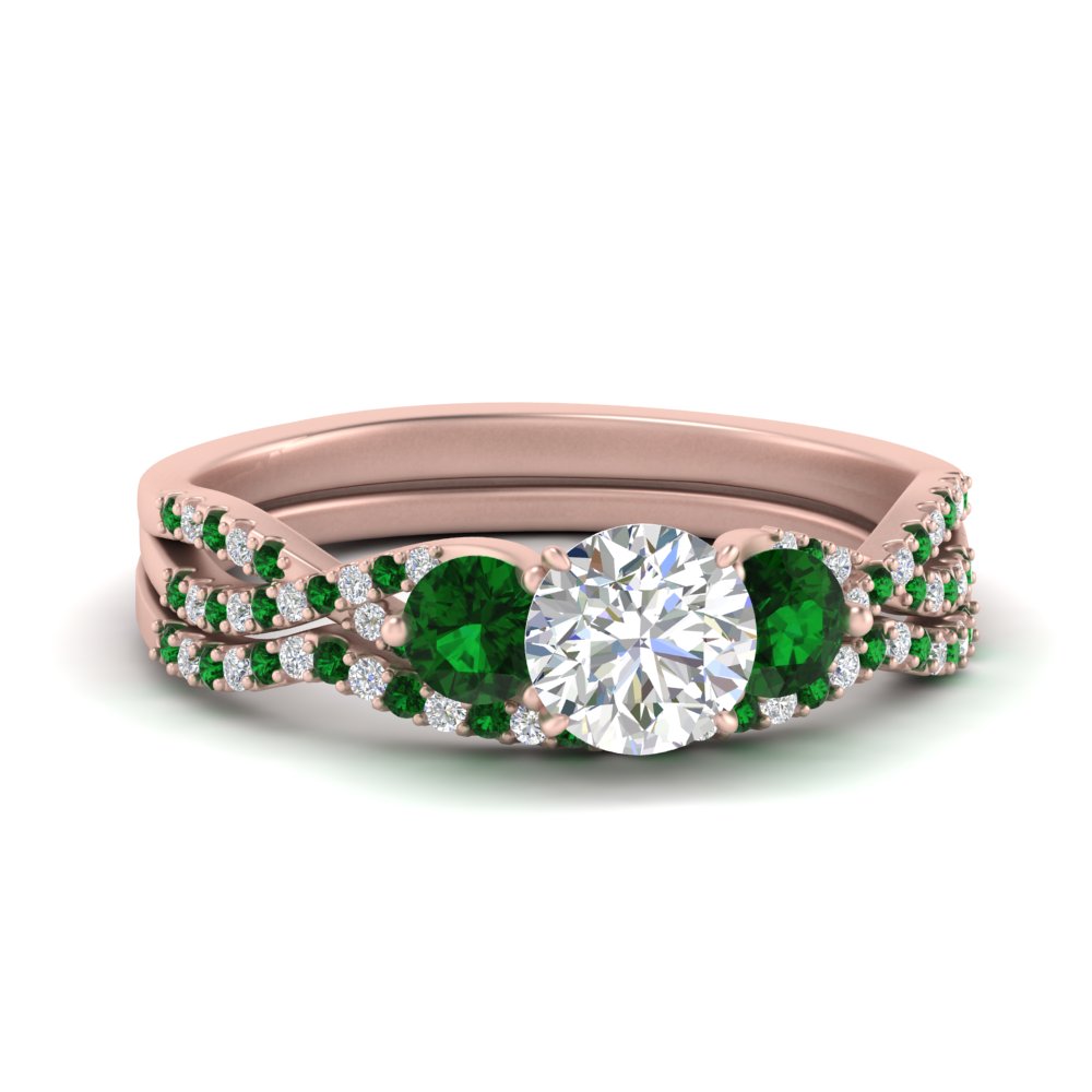 round-cut-twisted-floral-prong-emerald-wedding-set-in-rose-gold-FD10257ROGEMGR-NL-RG?v=1756360083