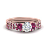 Load image into Gallery viewer, round-cut-twisted-floral-prong-pink-sapphire-wedding-set-in-rose-gold-FD10257ROGSADRPI-NL-RG?v=1756360082
