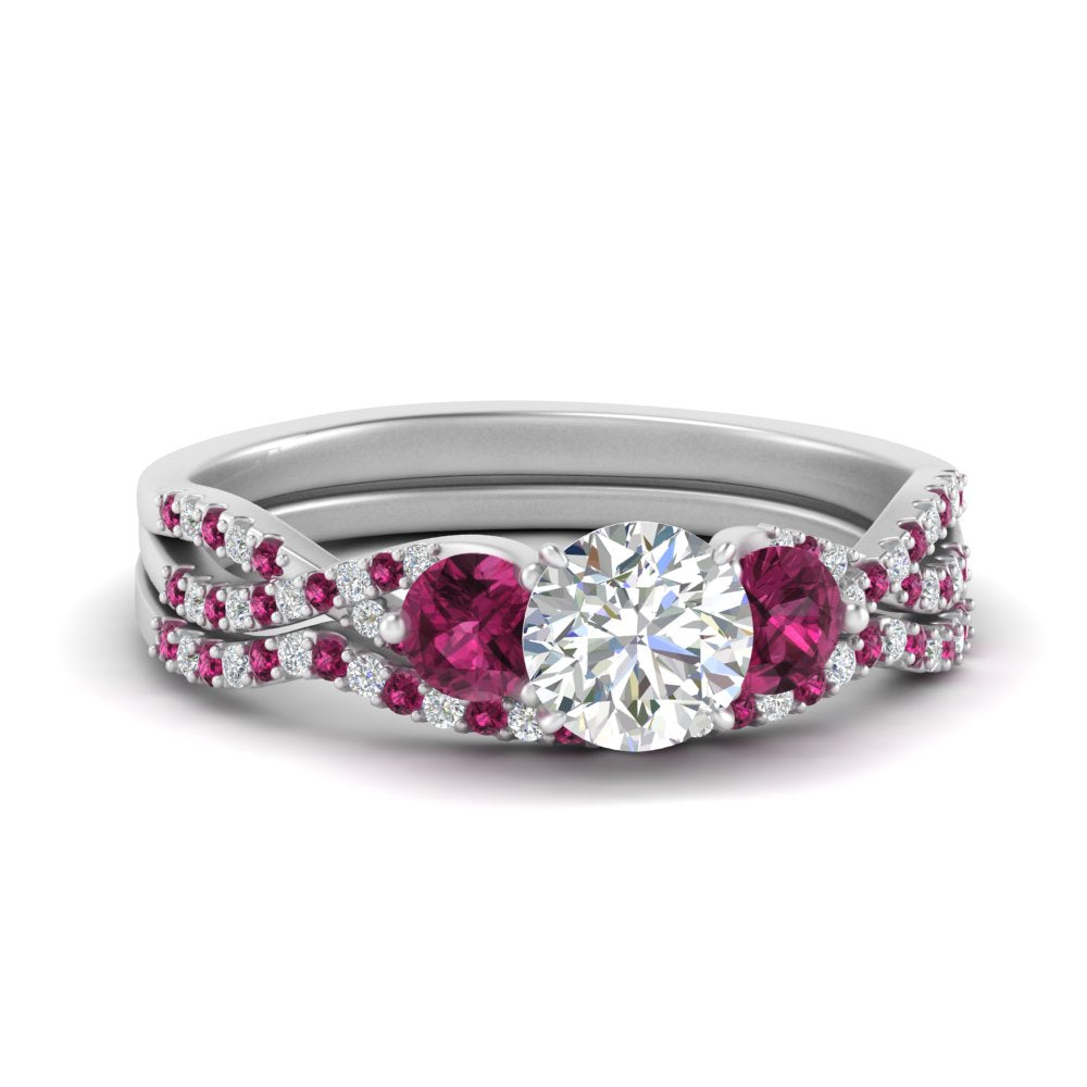 round-cut-twisted-floral-prong-pink-sapphire-wedding-set-in-white-gold-FD10257ROGSADRPI-NL-WG?v=1756360083