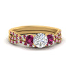 Load image into Gallery viewer, round-cut-twisted-floral-prong-pink-sapphire-wedding-set-in-yellow-gold-FD10257ROGSADRPI-NL-YG_fd31f7dd-842c-4d8b-9ddc-6de35d95ca0d?v=1756360188