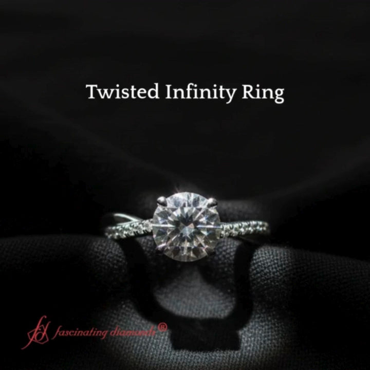 Ri♡✳︎⭐︎ Twisted Vine Round Cut Infinity Engagement Ring – Fascinating Diamonds