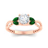 Load image into Gallery viewer, round-cut-twisted-leaf-emerald-split-engagement-ring-in-rose-gold-fdenr1084gemgrangle5-nl-rg.jpg?v=1764581094