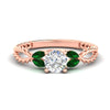 Load image into Gallery viewer, round-cut-twisted-leaf-emerald-split-engagement-ring-in-rose-gold-fdenr1084gemgrsleep-nl-rg.jpg?v=1764581094
