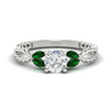 Load image into Gallery viewer, round-cut-twisted-leaf-emerald-split-engagement-ring-in-white-gold-fdenr1084gemgrsleep-nl-wg.jpg?v=1764581094