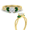 Load image into Gallery viewer, round-cut-twisted-leaf-emerald-split-engagement-ring-in-yellow-gold-fdenr1084gemgrangle3-nl-yg.jpg?v=1764581094