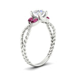 Load image into Gallery viewer, round-cut-twisted-leaf-pink-sapphire-split-engagement-ring-in-white-gold-fdenr1084gsadrpiangle2-nl-wg_3f65a28d-e611-44f3-8266-6dd6dbcdb233.jpg?v=1764581107
