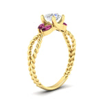 Load image into Gallery viewer, round-cut-twisted-leaf-pink-sapphire-split-engagement-ring-in-yellow-gold-fdenr1084gsadrpiangle2-nl-yg_b193065a-0535-41f3-907e-ca5f4354cd4c.jpg?v=1764581107
