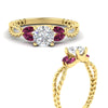 Load image into Gallery viewer, round-cut-twisted-leaf-pink-sapphire-split-engagement-ring-in-yellow-gold-fdenr1084gsadrpiangle3-nl-yg.jpg?v=1764581094